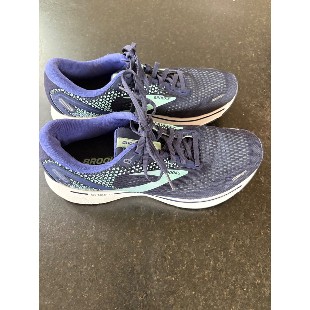 Women's Brooks Ghost 14 running shoes Peacoat/Yucca/Navy colorway sz 10.5